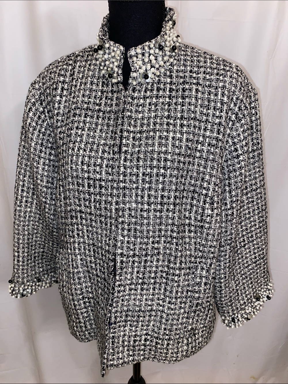 Chico's Black & White Tweed Jacket